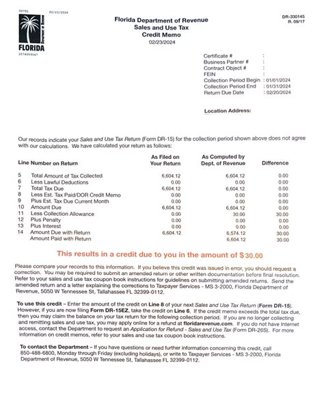 Florida Credit Memo Taxcloud Help Center