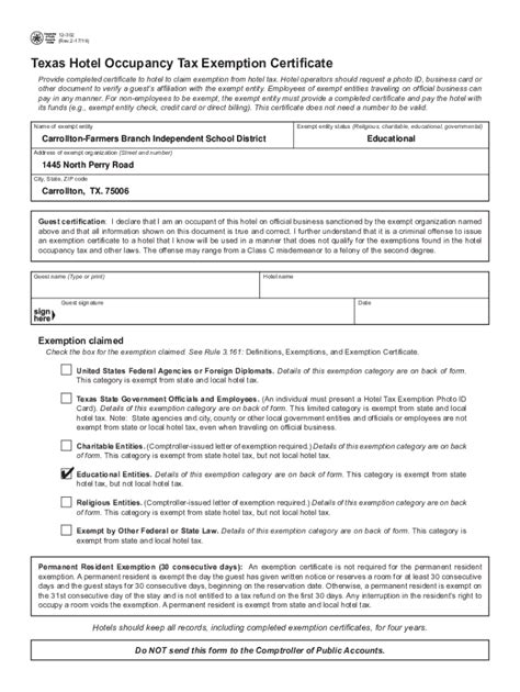 Florida Hotel Tax Exempt Form Pdf Airslate Signnow