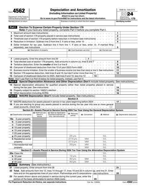 Form 4562 For 2024 2025 Fill And Edit Online With Pdf Guru