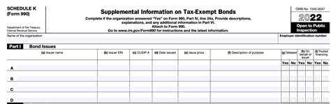Form 990 Schedule K Tax Exempt Bond Details Form 990 Schedule K Tax Exempt Bond Details