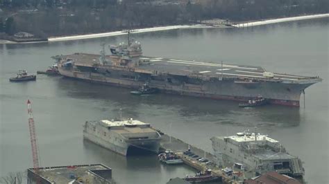 Former Uss John F Kennedy Leaving Philadelphia Navy Yard To Be Dismantled Youtube