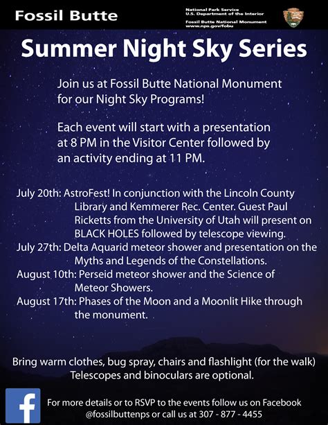 Fossil Butte Announces Summer Night Sky Series Fossil Butte National Monument U S National Park Service