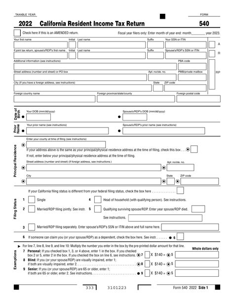 Free Form It 540 Resident Income Tax Return Forms Lawyer Contract Template Laws Com