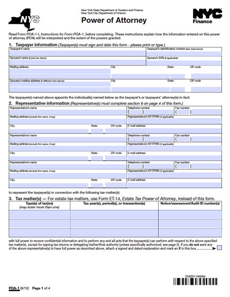 Free New York Tax Power Of Attorney Form Pdf Free New York Tax Power Of Attorney Form Pdf