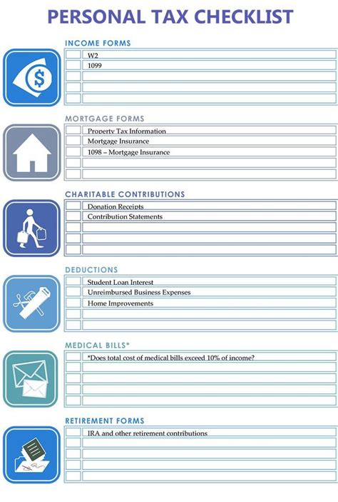 Free Printable Personal Tax Checklist Free Printable Personal Tax Checklist