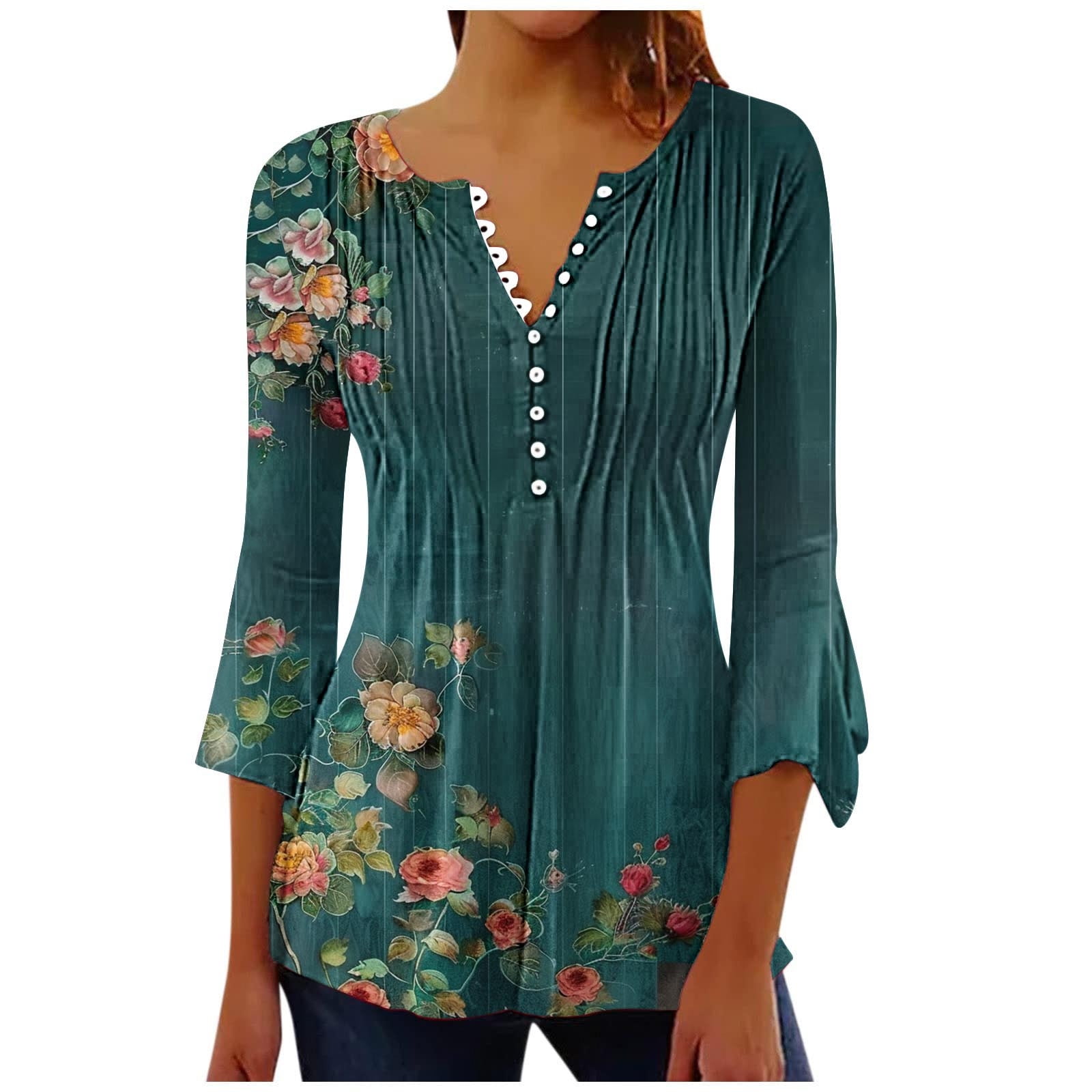 Fznquz Plain Plus Size Women Blouses Long Sleeve White Casual T Shirts