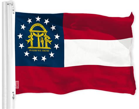 G128 Georgia State Flag 150D Quality Polyester 3X5 Ft Printed Brass G128 Georgia State Flag 150D Quality Polyester 3X5 Ft Printed Brass