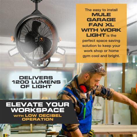 Garage Fan Xl With Work Lights Mule