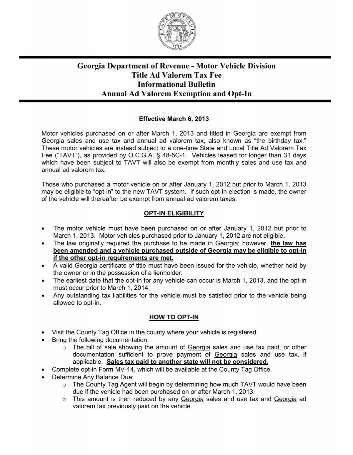 Georgia Department Of Revenue Motor Vehicle Division Title Ad Georgia Department Of Revenue Motor Vehicle Division Title Ad