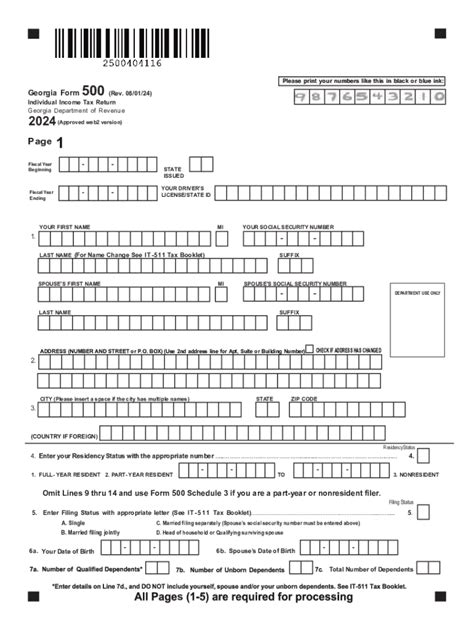 Georgia Form 500 And Instructions For 2024