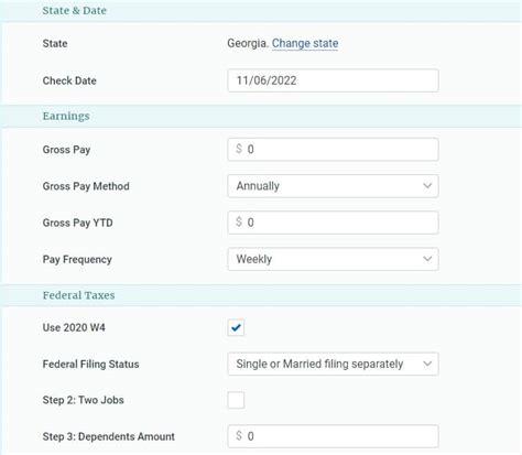 Georgia Salary Tax Calculator