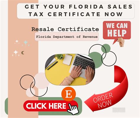 Get Your Florida Sales Tax Certificate Now We Can Help You Resale Certificate Florida Sales Tax Certificate Etsy