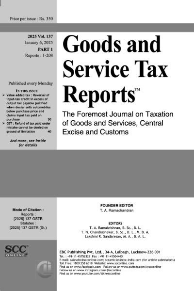 Goods And Service Tax Reports Weekly Gstr 2025 Annual Subscription