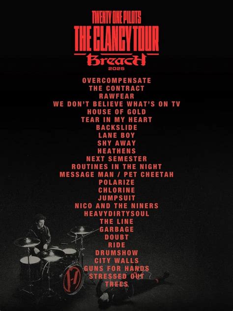 Here S Twenty One Pilots Setlist From The First Night Of Their Clancy World Tour
