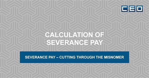 How To Calculate The Severance Pay G El As Y Mu Oz Lawyers
