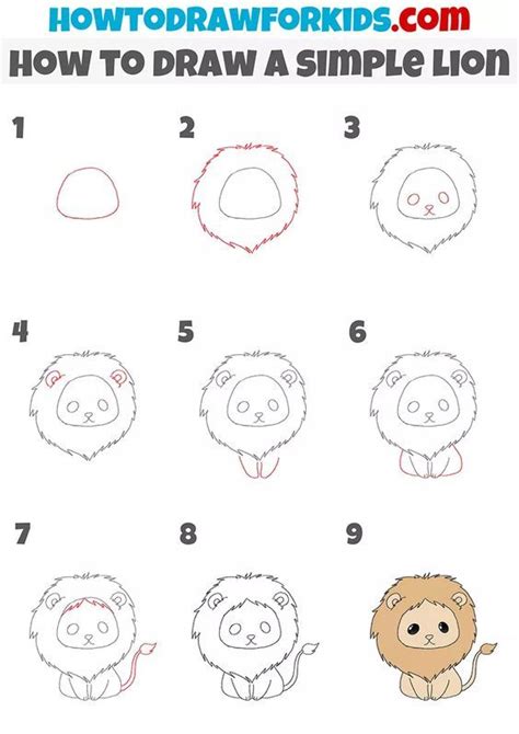 How To Draw A Lion Drawings Step By Step For Kids Drawingsstepbystepforkids Dra How To Draw A Lion Drawings Step By Step For Kids Drawingsstepbystepforkids Dra