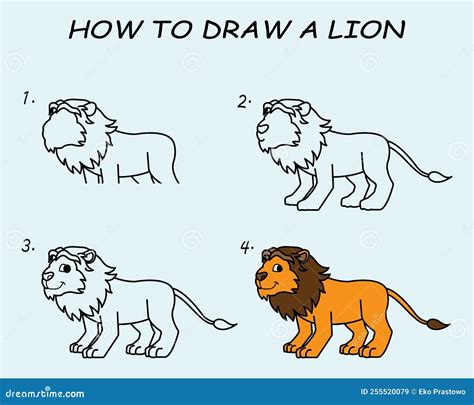 How To Draw Lion For Children Step By Step Drawing Tutorial Stock Vector Illustration Of Education Activity 254647525 How To Draw Lion For Children Step By Step Drawing Tutorial Stock Vector Illustration Of Education Activity 254647525