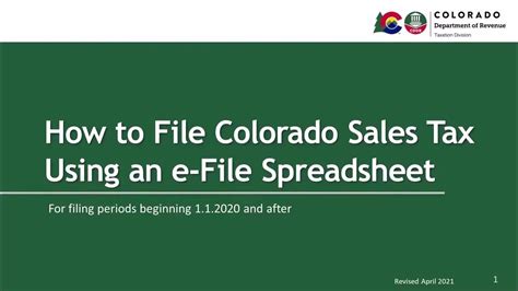 How To File Colorado Sales Tax Using An E File Spreadsheet How To File Colorado Sales Tax Using An E File Spreadsheet