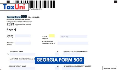 How To File Georgia Form 500 Individual Income Tax Return How To File Georgia Form 500 Individual Income Tax Return