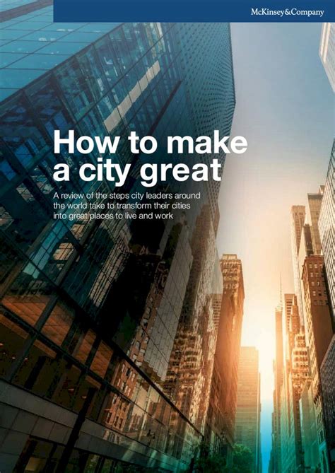 How To Make A City Great Mckinsey