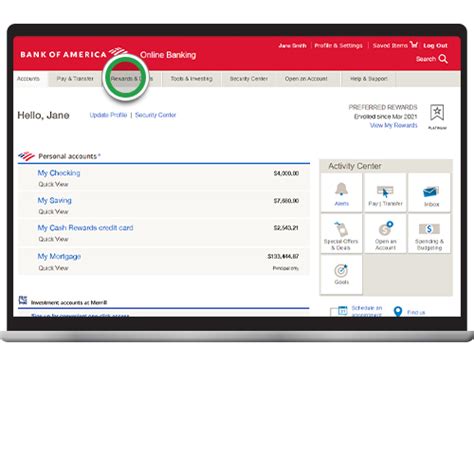 How To Redeem Credit Card Rewards With Online Banking Bank Of America