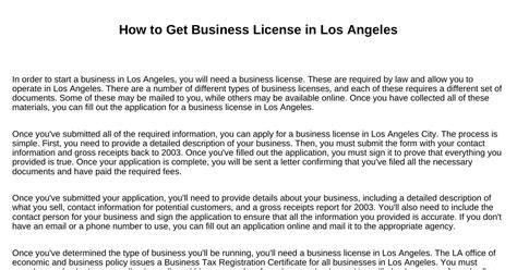How To Register Your Tutoring Business In Los Angeles Business License Instructions