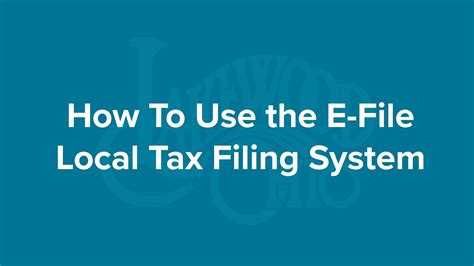 How To Use The Lakewood Tax E File System Youtube