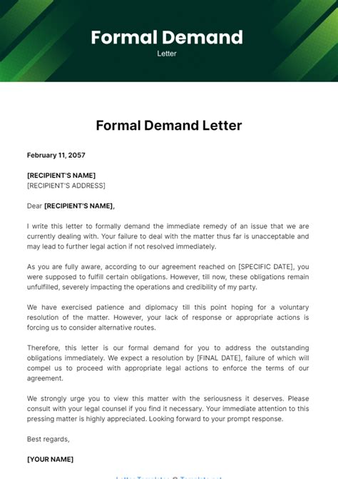 How To Write A Formal Demand Letter
