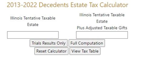 Illinois Estate Tax Calculator