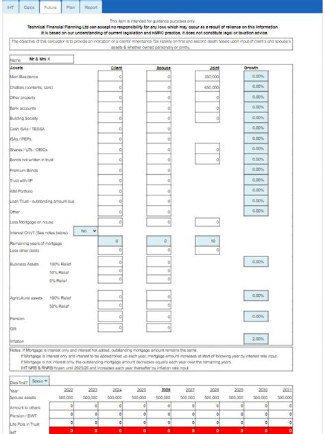 Inheritance Tax Tfp Calculators