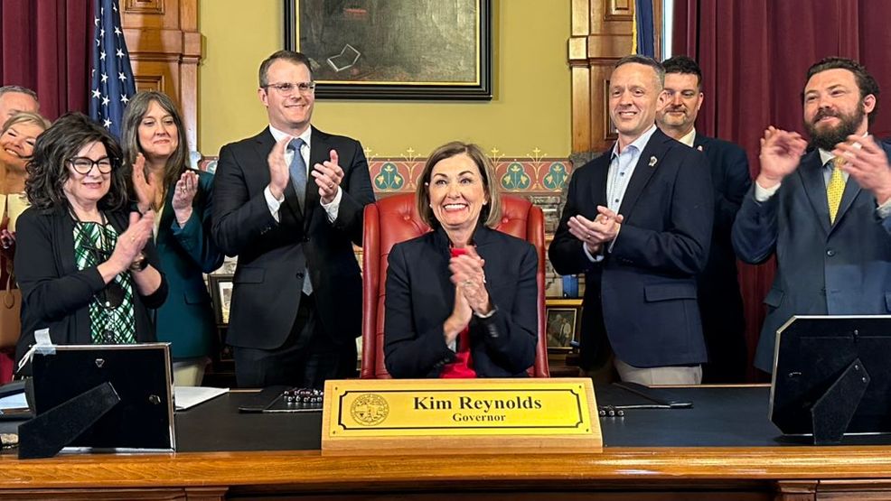 Iowa Gov. Kim Reynolds Signs Law Speeding Up 3.8% Flat Income Tax Rate Iowa Gov. Kim Reynolds Signs Law Speeding Up 3.8% Flat Income Tax Rate