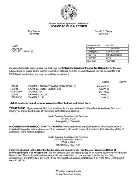 Irmf File A Return Example Ncdor Irmf File A Return Example Ncdor