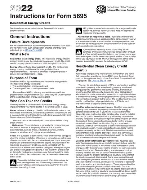 Irs Form 5695 Instructions Residential Energy Credits