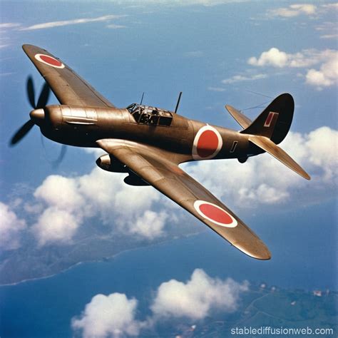 Japanese Shinden Aircraft Flying Over War Torn Sky Stable Diffusion Online Japanese Shinden Aircraft Flying Over War Torn Sky Stable Diffusion Online