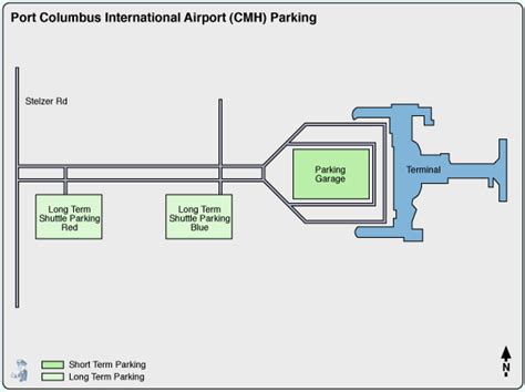 John Glenn Columbus Airport Parking Cmh Airport Long Term Parking Rates Amp Map
