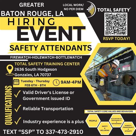 Join Us For The Total Safety Hiring Event Looking For A Career As A Turnaround Technician Total Safety Is Hiring And Offering 18 Hr Doe Don T Miss This Opportunity To Take The Next