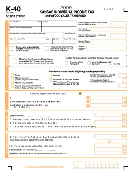Kansas Form K 40 And Instructions For 2024