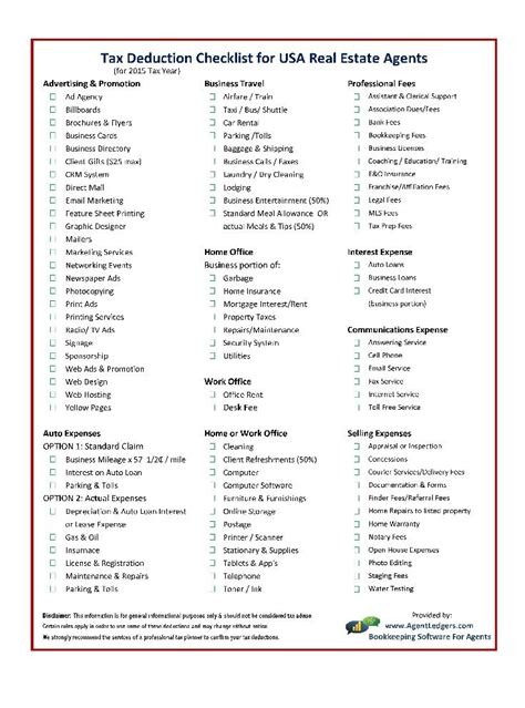List Of Realtor Tax Deductions