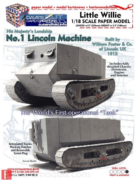 Little Willie Tank Paper Model By Dave Winfield Dave Amp 39 S Card Creations Www Cutandfold Info Little Willie Tank Paper Model By Dave Winfield Dave Amp 39 S Card Creations Www Cutandfold Info