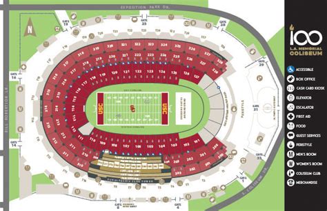 Los Angeles Coliseum Seating Chart Parking Map Ticket Price Booking