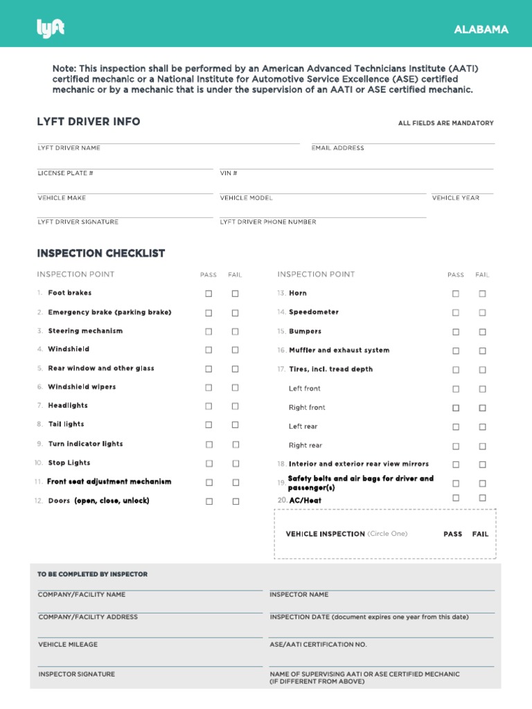 Lyft Vehicle Inspection Form Fill Online Printable Fillable Blank Pdffiller Lyft Vehicle Inspection Form Fill Online Printable Fillable Blank Pdffiller
