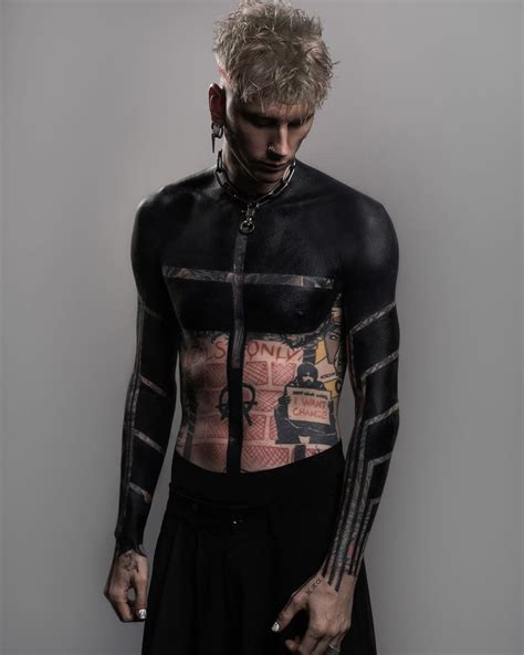Machine Gun Kelly Shows Off Wild New Blackout Tattoos On His Arms Chest And Torso Machine Gun Kelly Shows Off Wild New Blackout Tattoos On His Arms Chest And Torso