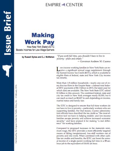 Making Work Pay Empire Center For Public Policy