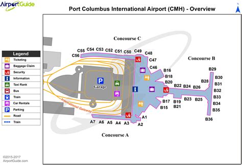 Map Of Columbus International Airport Cmh Terminal Map Airportmaps Com