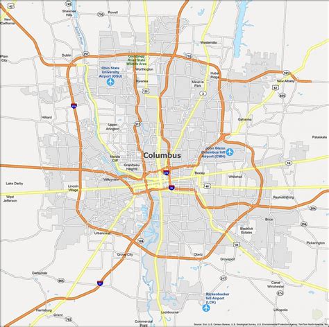 Map Of Columbus Ohio Gis Geography