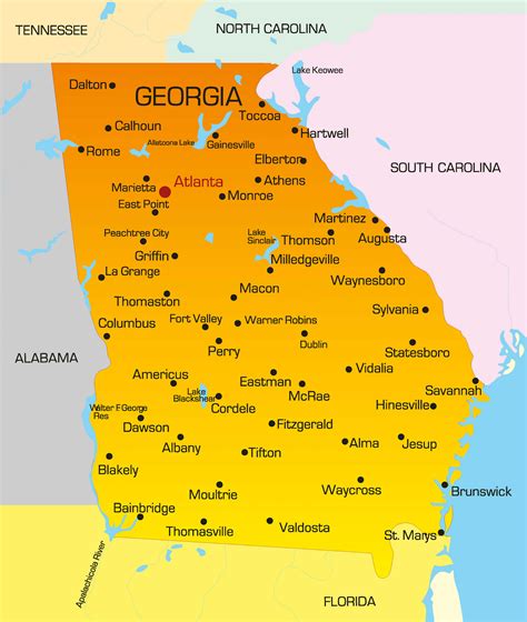Map Of Georgia Guide Of The World Map Of Georgia Guide Of The World