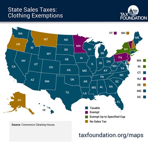 Map State Sales Taxes And Clothing Exemptions Map State Sales Taxes And Clothing Exemptions