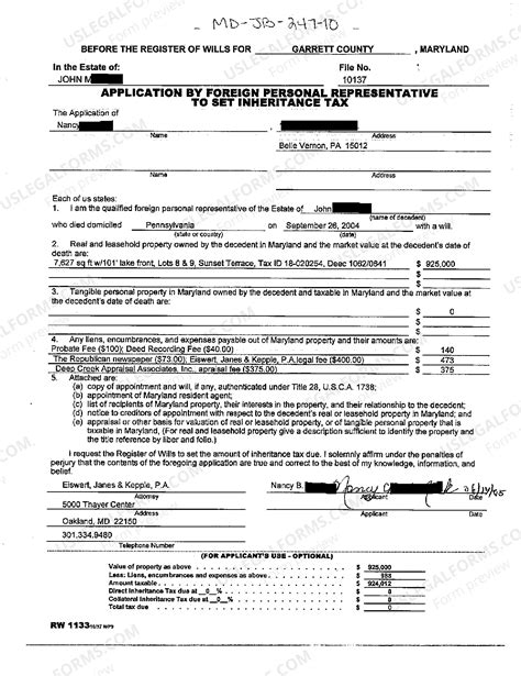 Maryland Inheritance Tax Waiver Form With Pa Us Legal Forms Maryland Inheritance Tax Waiver Form With Pa Us Legal Forms