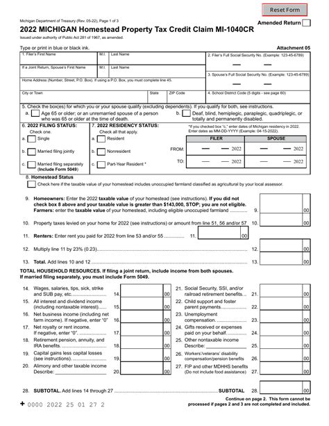 Michigan Form Mi 1040Cr Homestead Property Tax Credit Claim 2024 Michigan Taxformfinder Michigan Form Mi 1040Cr Homestead Property Tax Credit Claim 2024 Michigan Taxformfinder