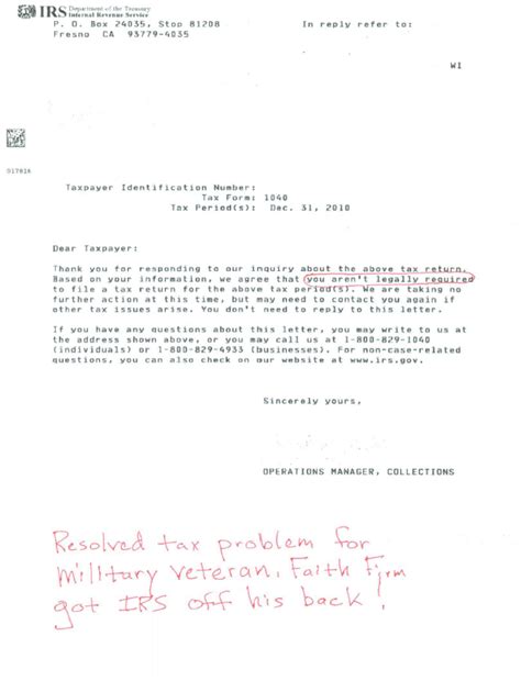 Military Veteran Not Required To File A Tax Return Faith Firm